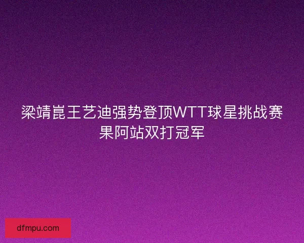 梁靖崑王艺迪强势登顶WTT球星挑战赛果阿站双打冠军
